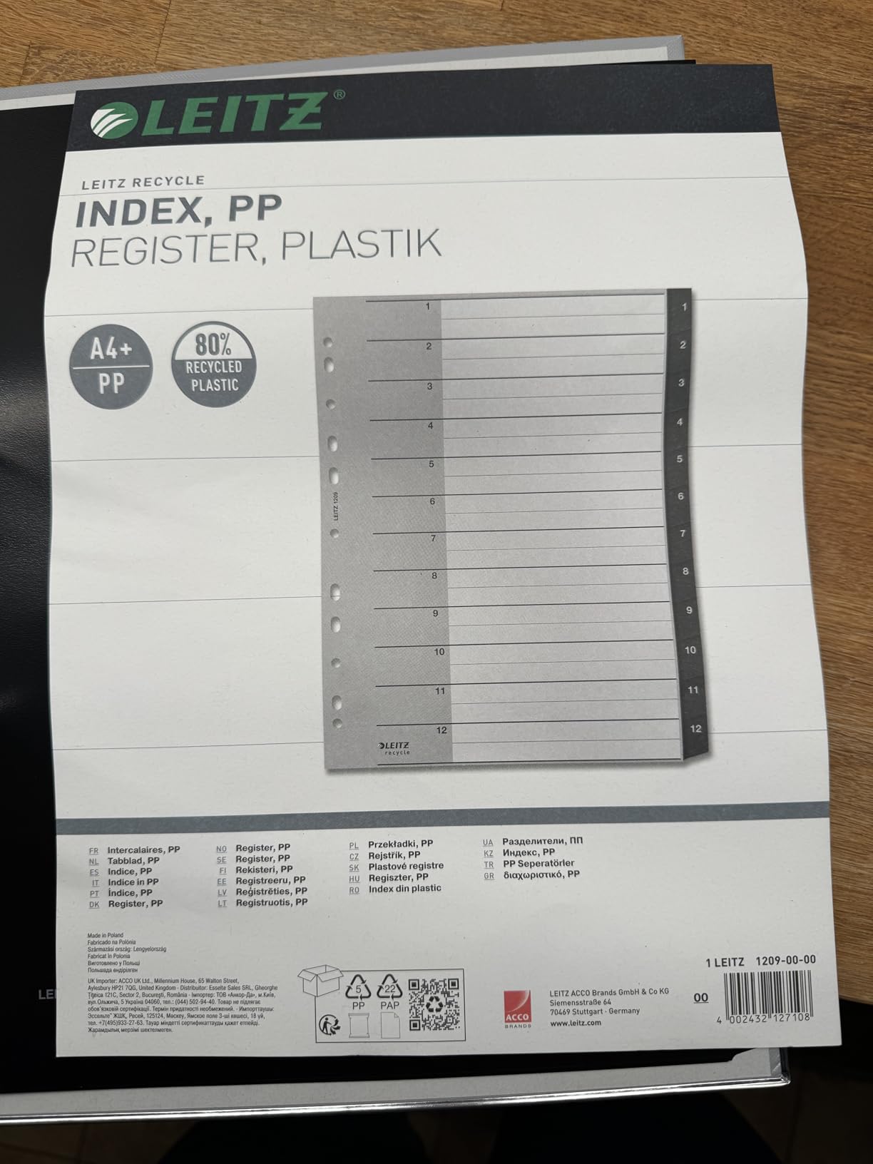 Gutes Register für Ordner