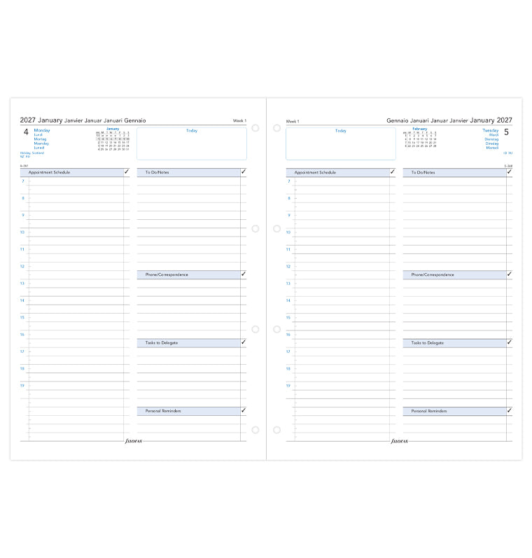 filofax-kalendereinlage-2027-1-tag-1-seite-a4-multilingual image 4