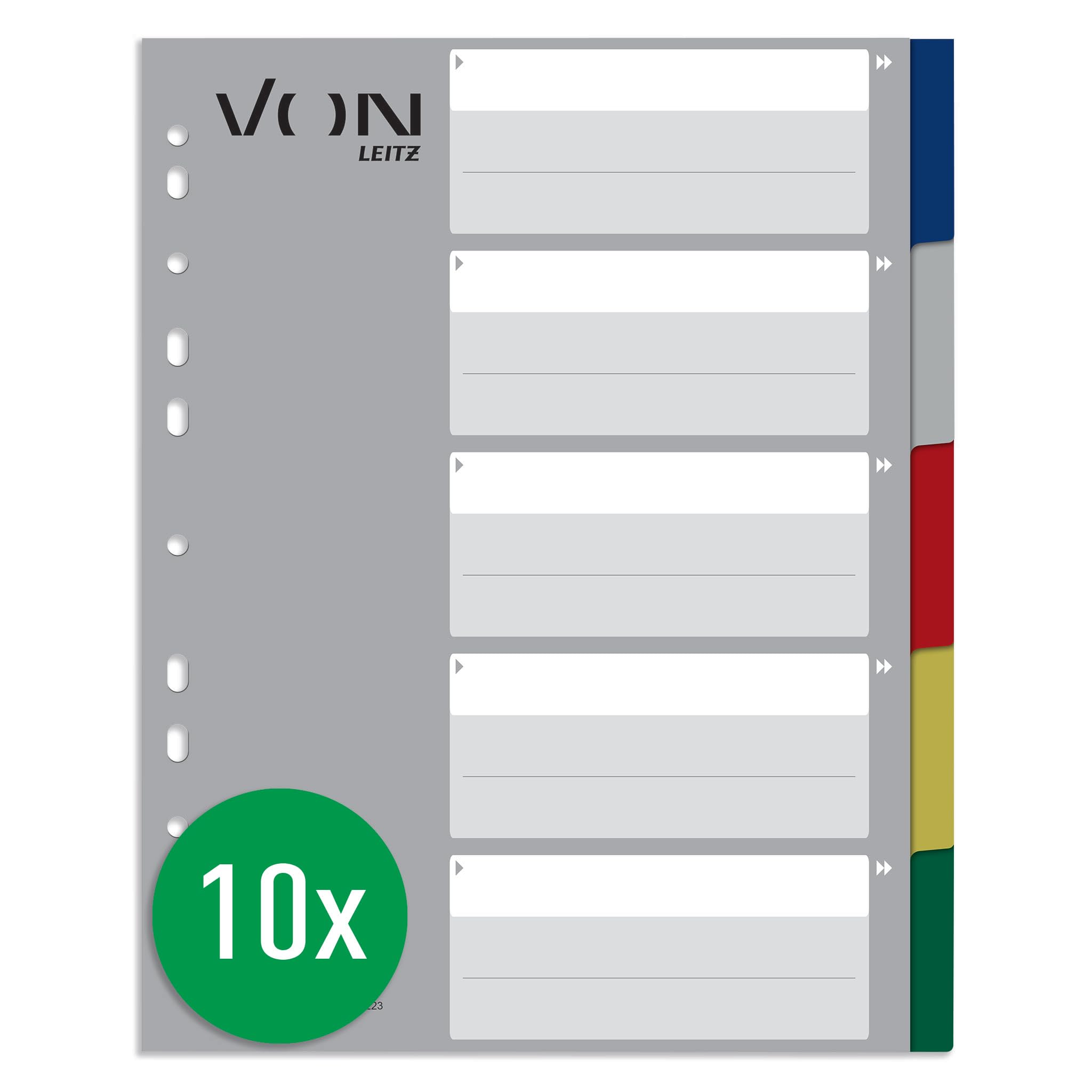 von-leitz-10er-pack-6-teiliges-register-a4-maxi-pp-mehrfarbig-11-loch-universal image 7