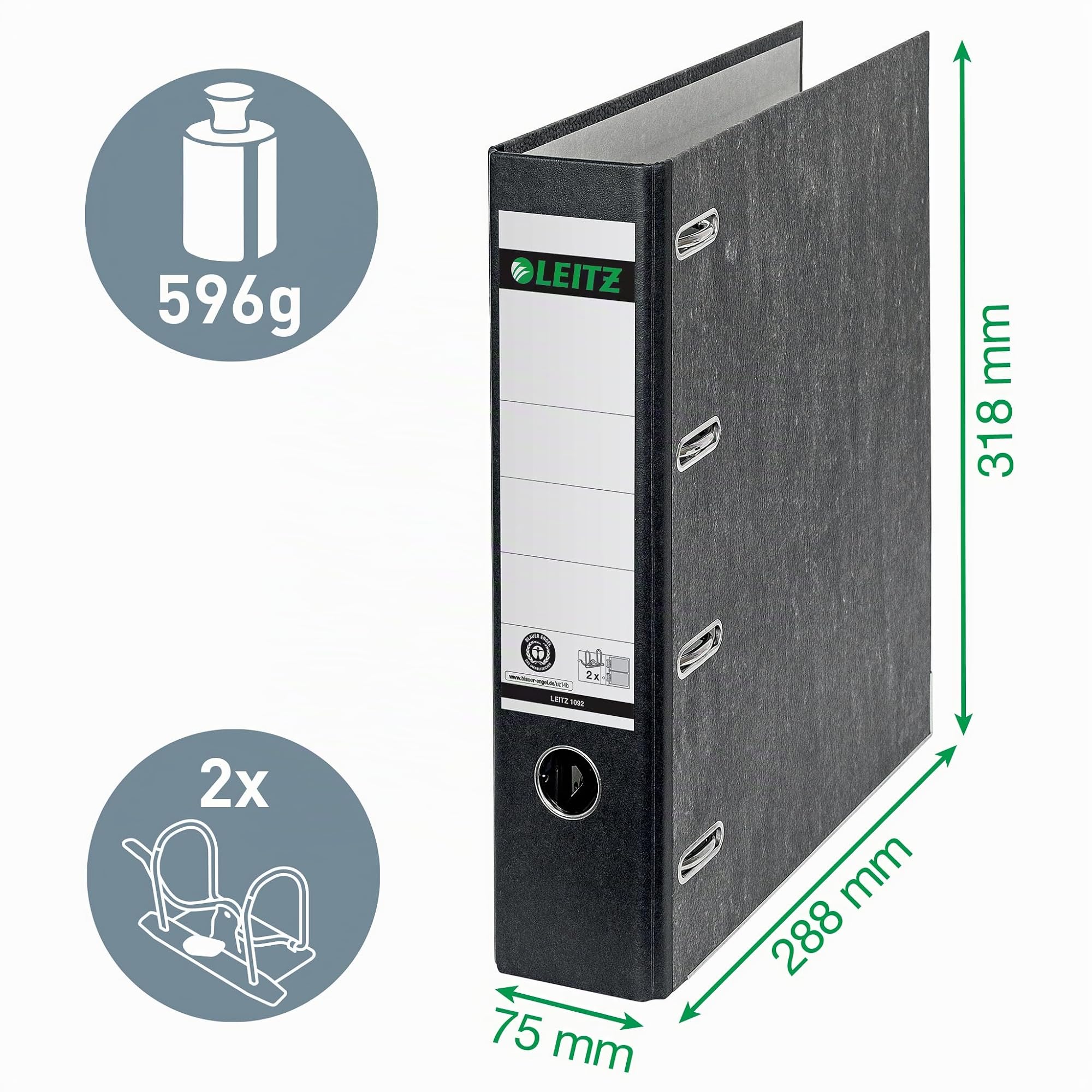 leitz-180-standard-doppelordner-a5-quer-schwarz-10920000 image 3