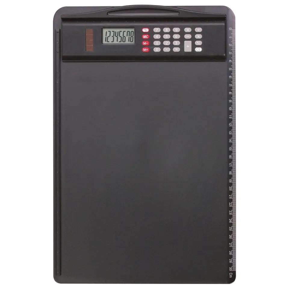 alassio-klemmbrett-cremona-in-schwarz-aus-abs-mit-dual-power-taschenrechner image 1