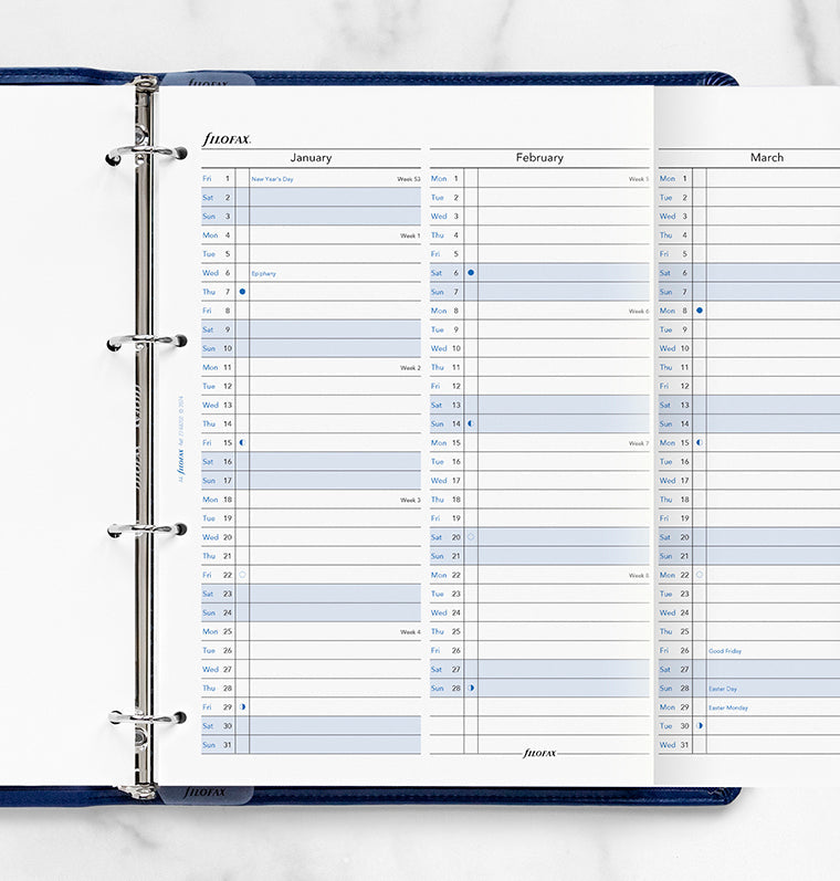 filofax-jahresplaner-englisch-a4-2027-leporello-kalendereinlage image 2