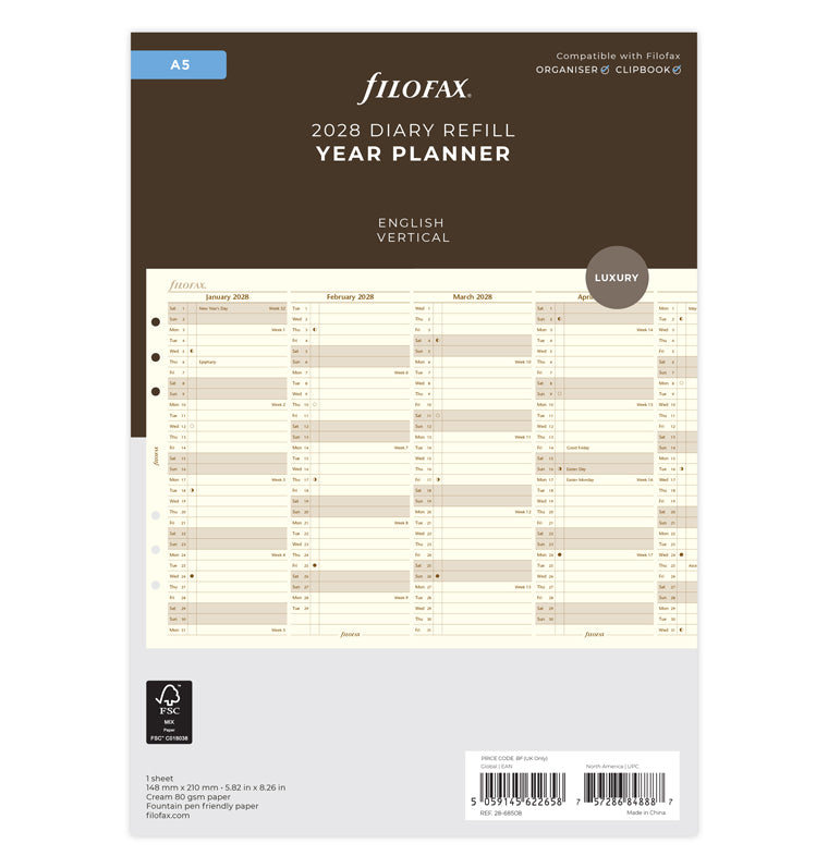 filofax-jahresplaner-englisch-a5-2028-cotton-cream image 1