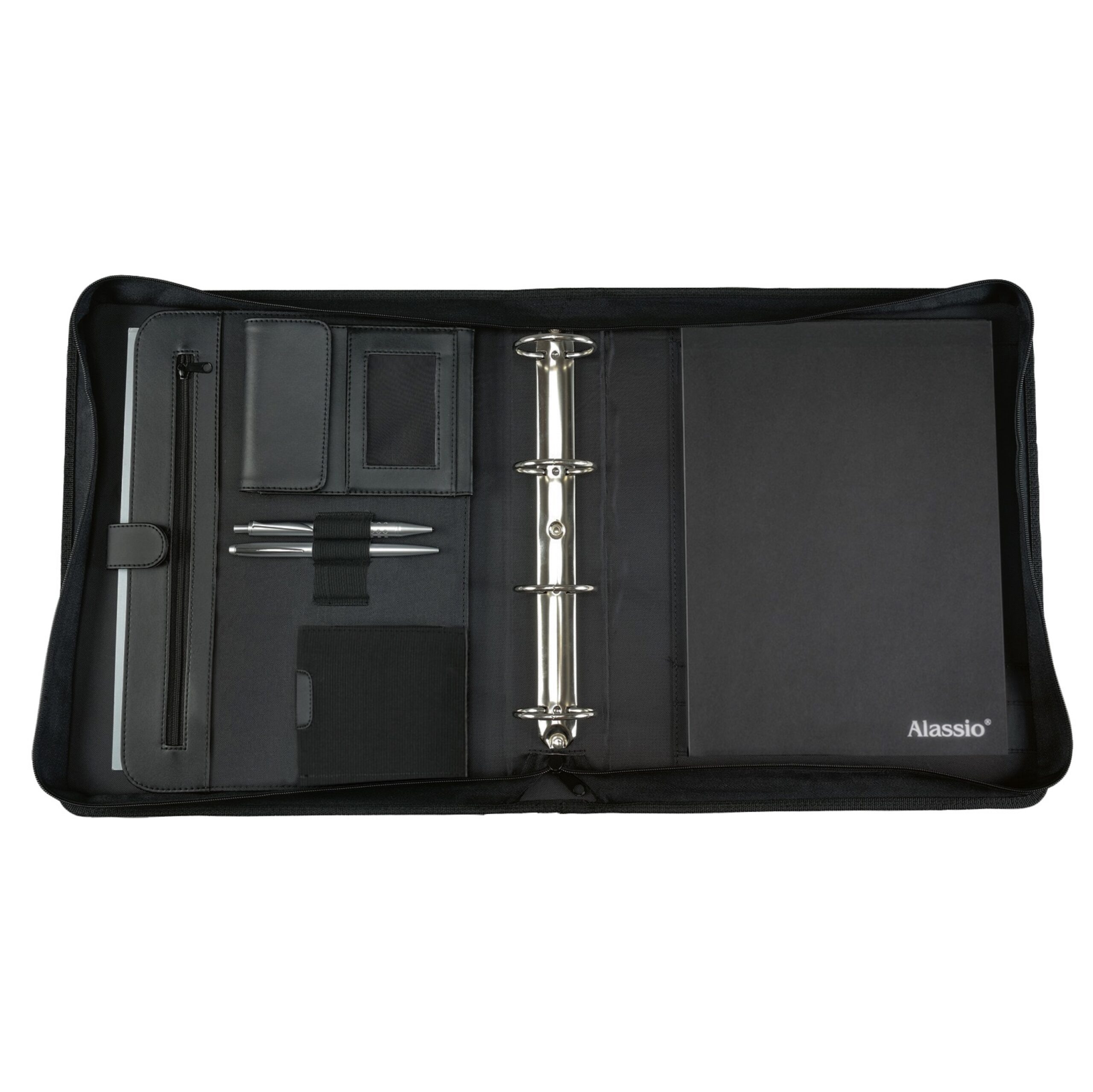 alassio-arezzo-i-tagungsmappe-a4-schwarz-mit-ringmechanik-und-griff image 1