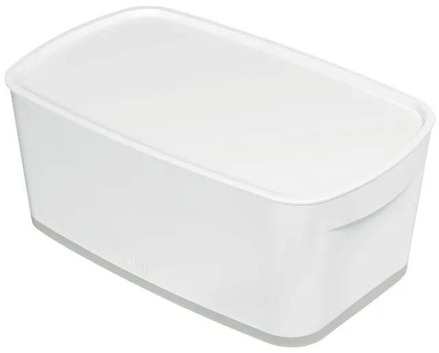 leitz-mybox-klein-aufbewahrungsbox-mit-deckel-a5-5-l-wei-grau image 1