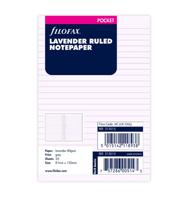 filofax-pocket-notizpapier-lavendel-liniert-20-blatt-sale image 1