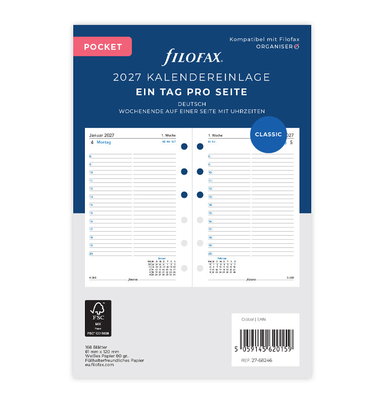 filofax-pocket-kalendereinlage-2027-1-tag-1-seite-deutsch image 1