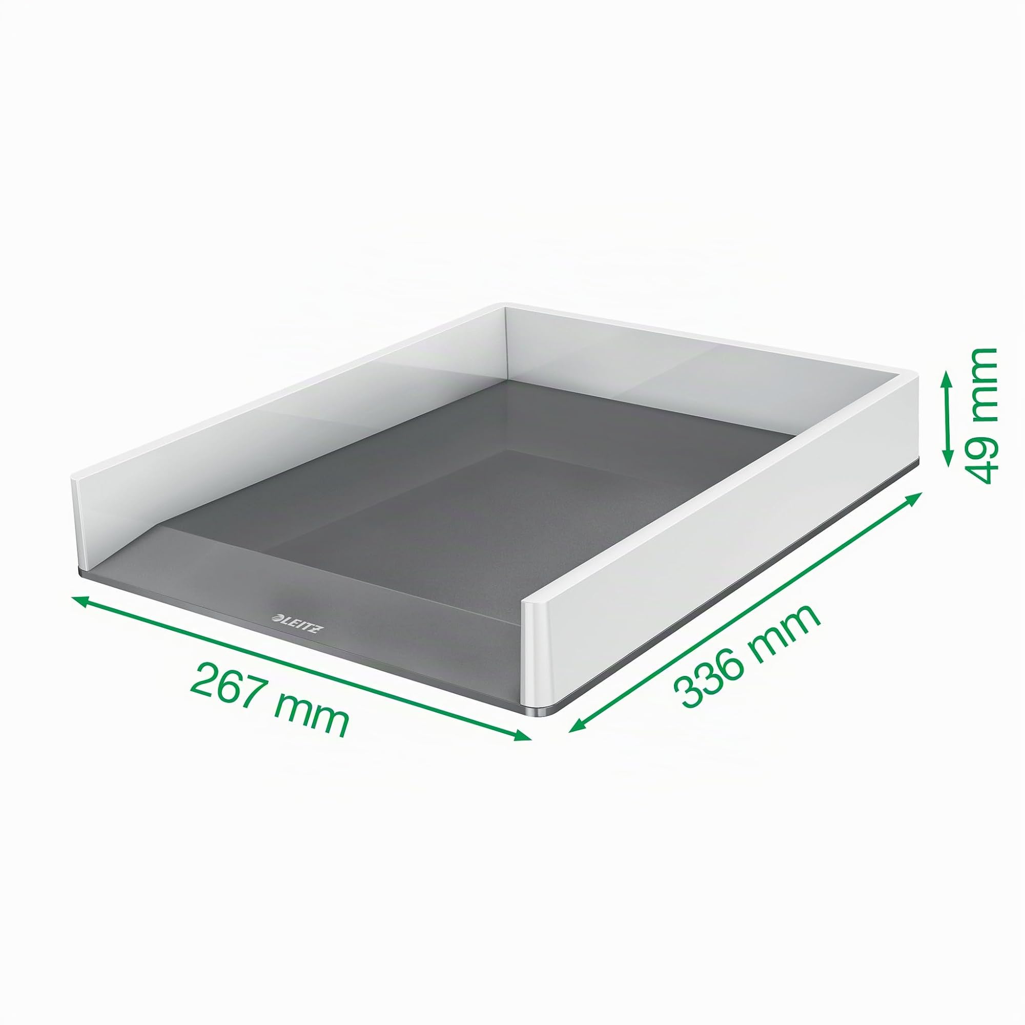 leitz-wow-briefkorb-a4-4er-pack-stapelbarer-schreibtisch-organizer-schwarz-grau- image 4