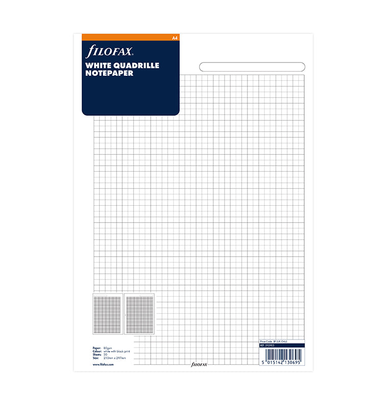 filofax-notizpapier-wei-kariert-a4-20-blatt-5-mm image 1