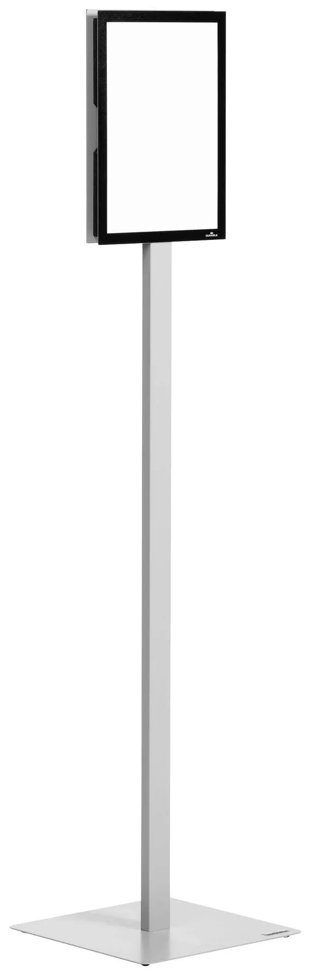 durable-info-stand-basic-infost-nder-a4-drehbar-grau-mit-2x-duraframe-magnetic-s image 1