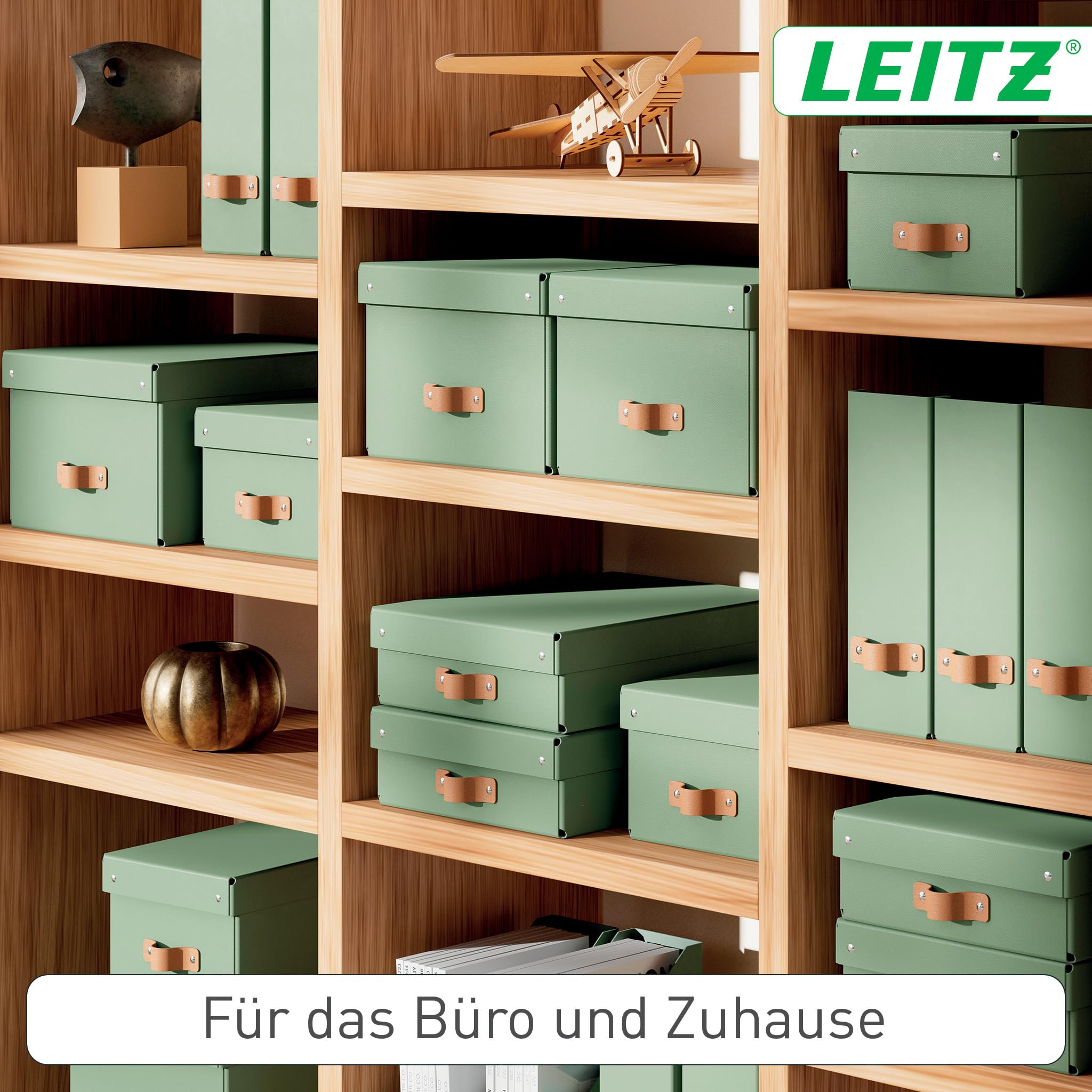 leitz-puro-aufbewahrungsbox-medium-17-l-gr-n-2er-set-mit-deckel-61490050 image 2