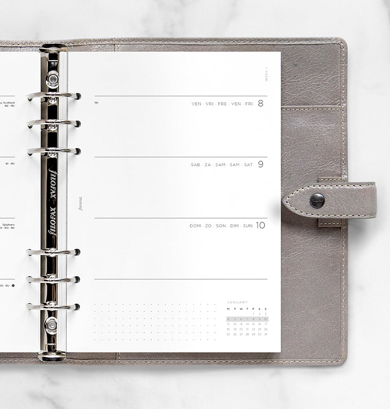 filofax-minimal-kalendereinlage-1-woche-2-seiten-a5-2027-horizontal image 2