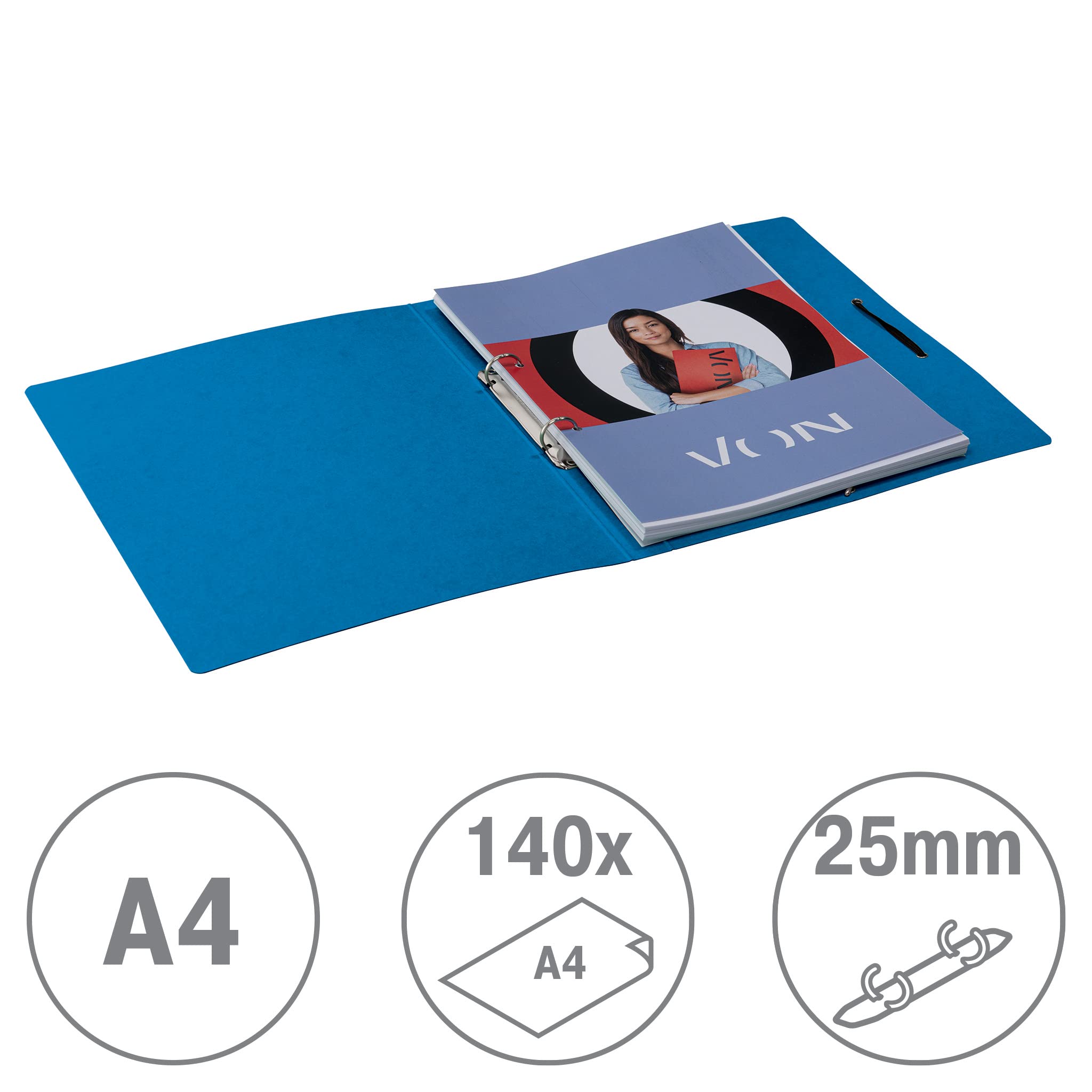 von-leitz-ringbuch-a4-karton-2-ringe-mit-gummiband-blau-5-stk image 2
