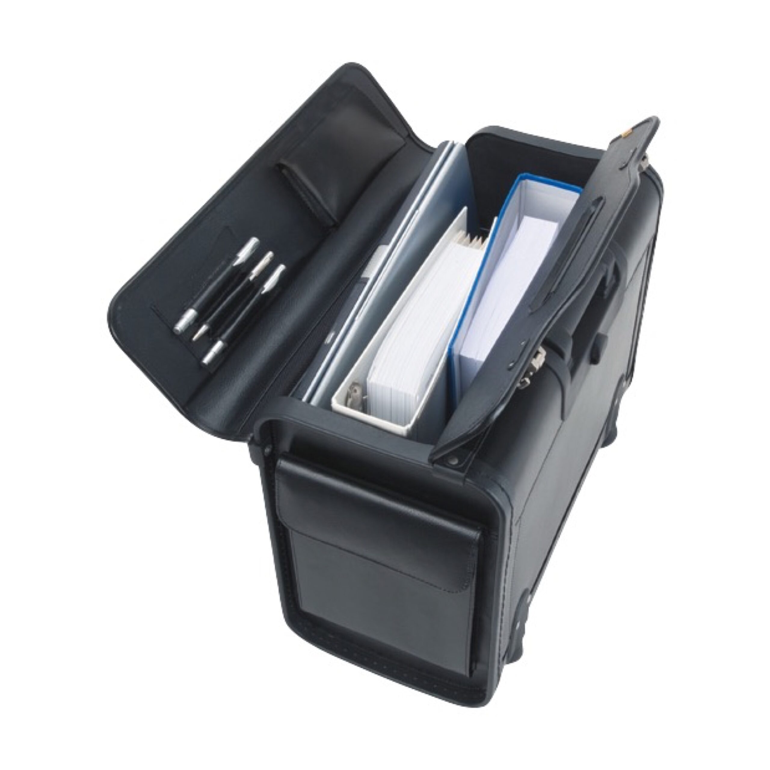 alassio-silvana-pilotenkoffer-trolley-schwarz-mit-laptopfach-und-trolleysystem image 2