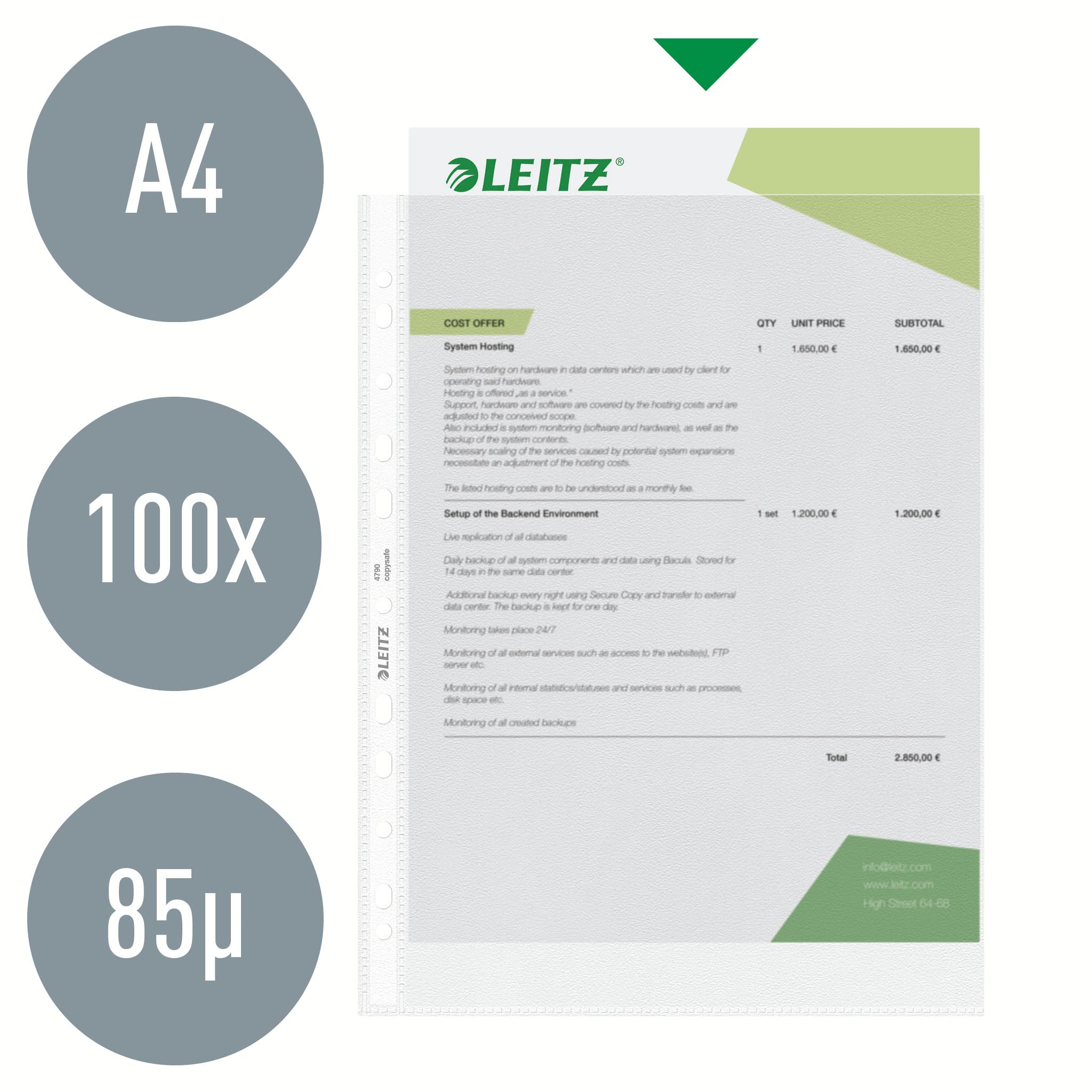 leitz-standard-prospekth-llen-a4-100-st-ck-transparent-47900000 image 2