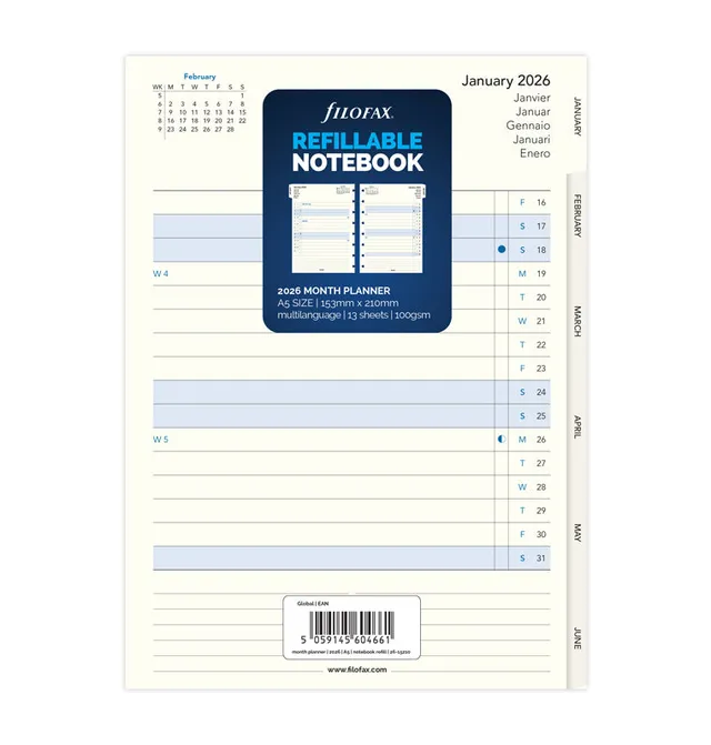 filofax-notebook-monatsplaner-a5-2026-mit-tabs-nachf-ll-einlage image 1