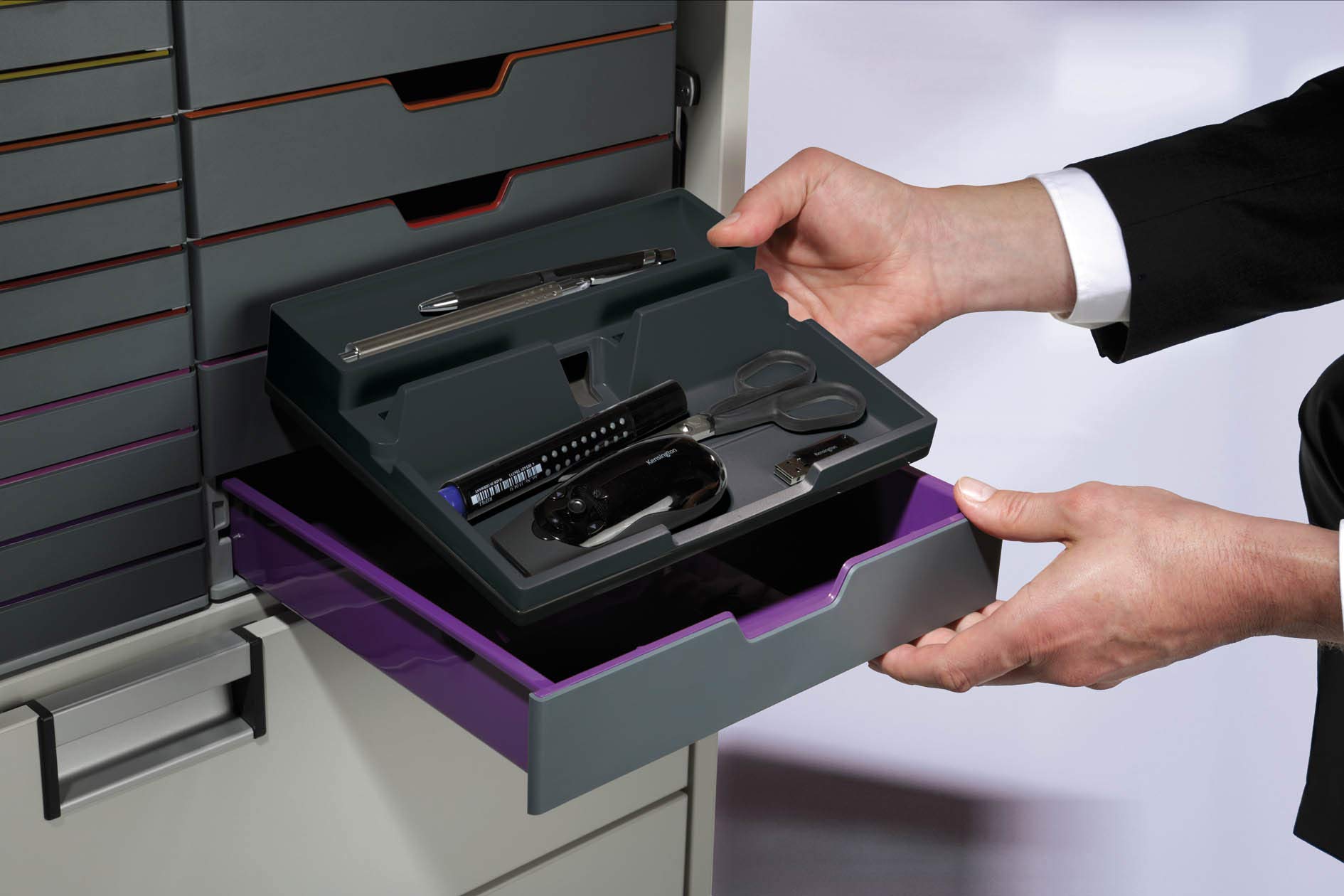 durable-varicolor-smart-office-desk-organizer-anthrazit image 5