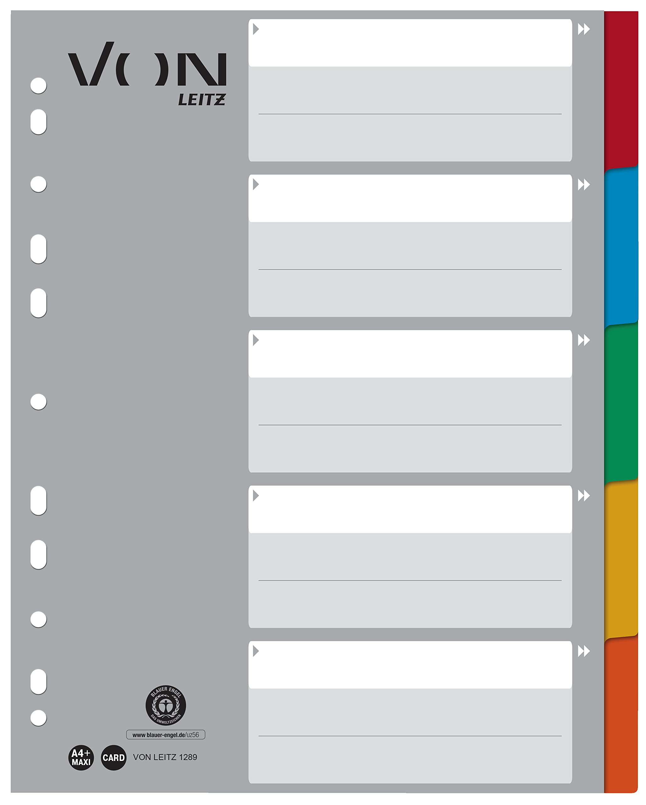 leitz-von-register-a4-5-teilig-extra-breit-10er-pack-recycling-karton-mehrfarbig image 1