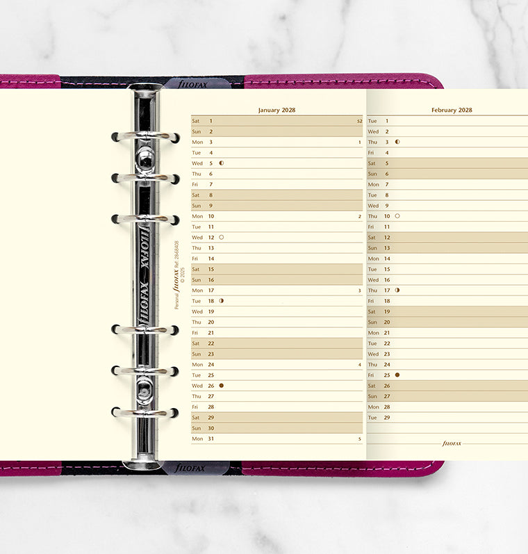 filofax-jahresplaner-personal-2028-englisch-cotton-cream-leporello image 2