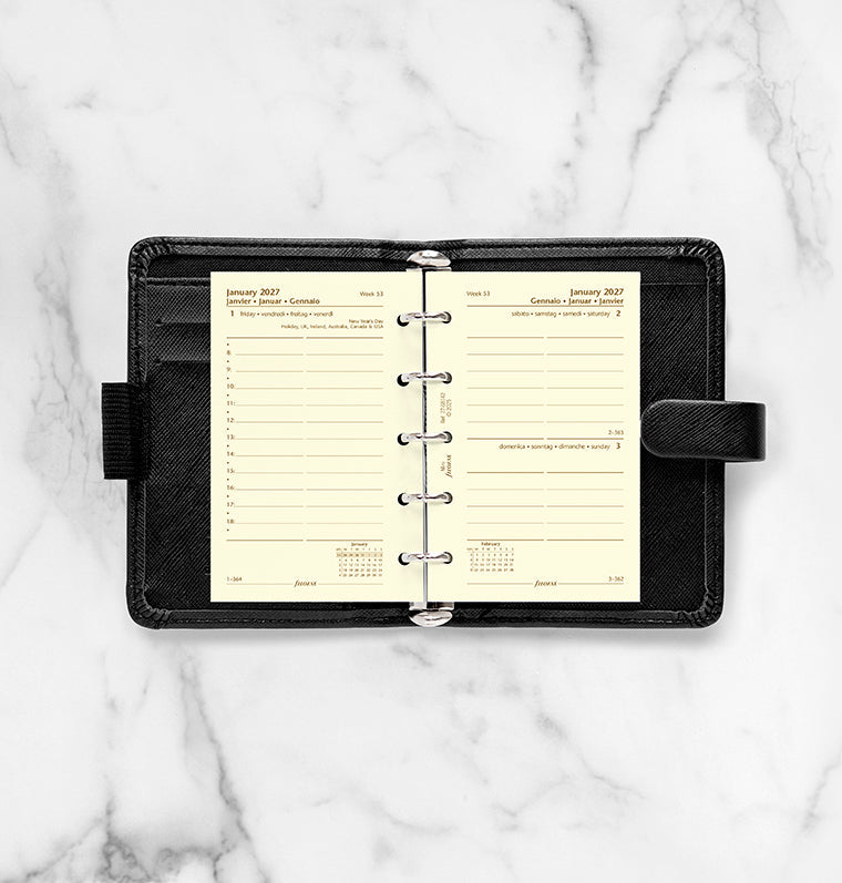 filofax-tageskalender-1-tag-1-seite-mini-2027-multilingual-cotton-cream image 3