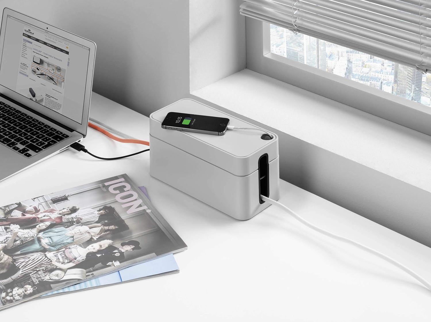durable-cavoline-box-s-kabelbox-f-r-3-fach-steckdosenleiste-hellgrau image 2