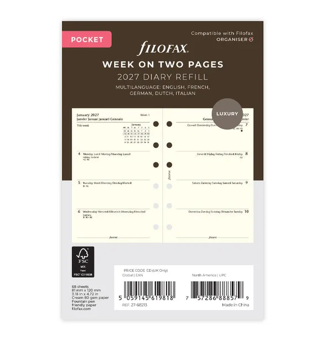 filofax-2027-kalendereinlage-1-woche-2-seiten-multilingual-pocket-cotton-cream image 1