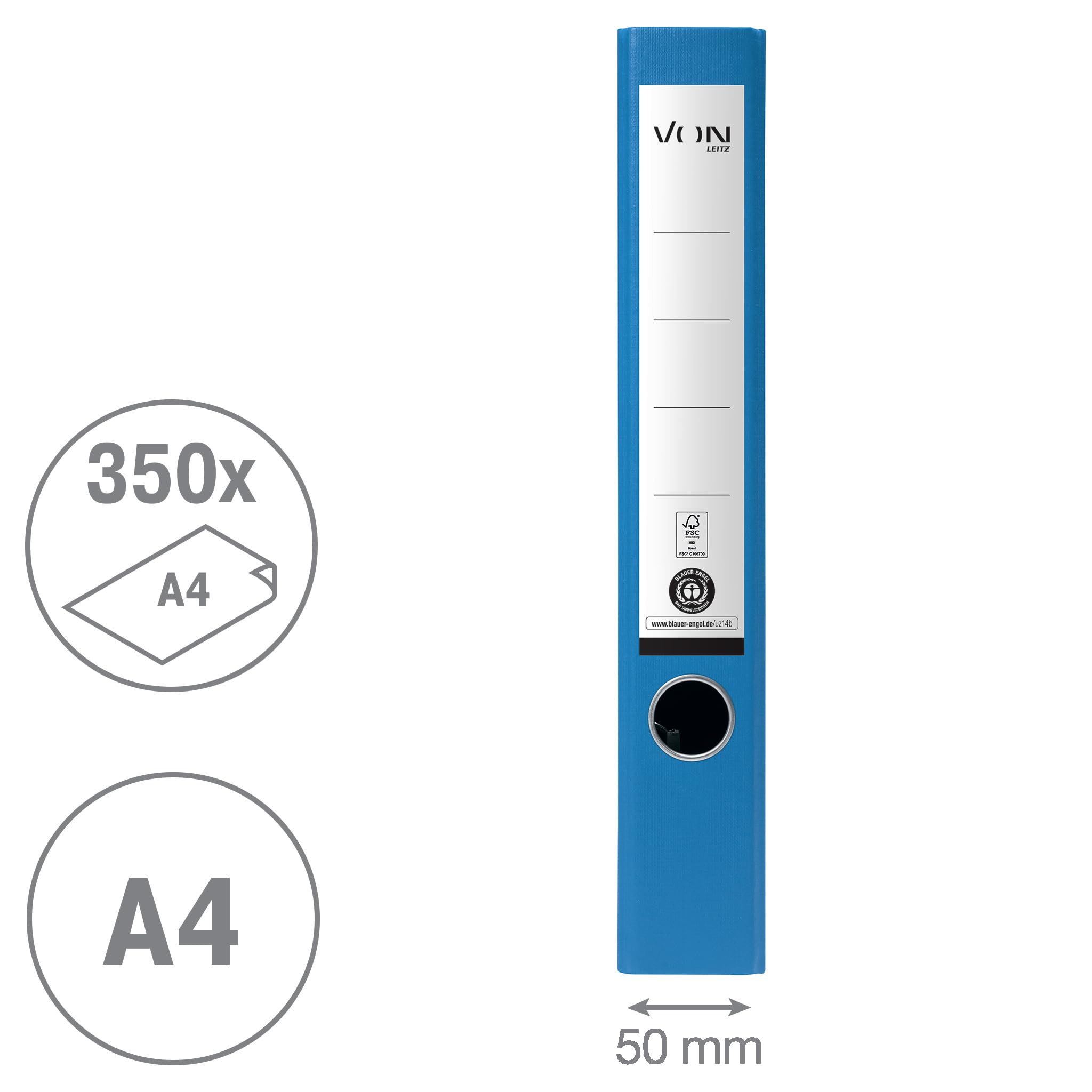 leitz-von-ordner-a4-50-mm-r-cken-f-r-350-blatt-recycling-blau image 2
