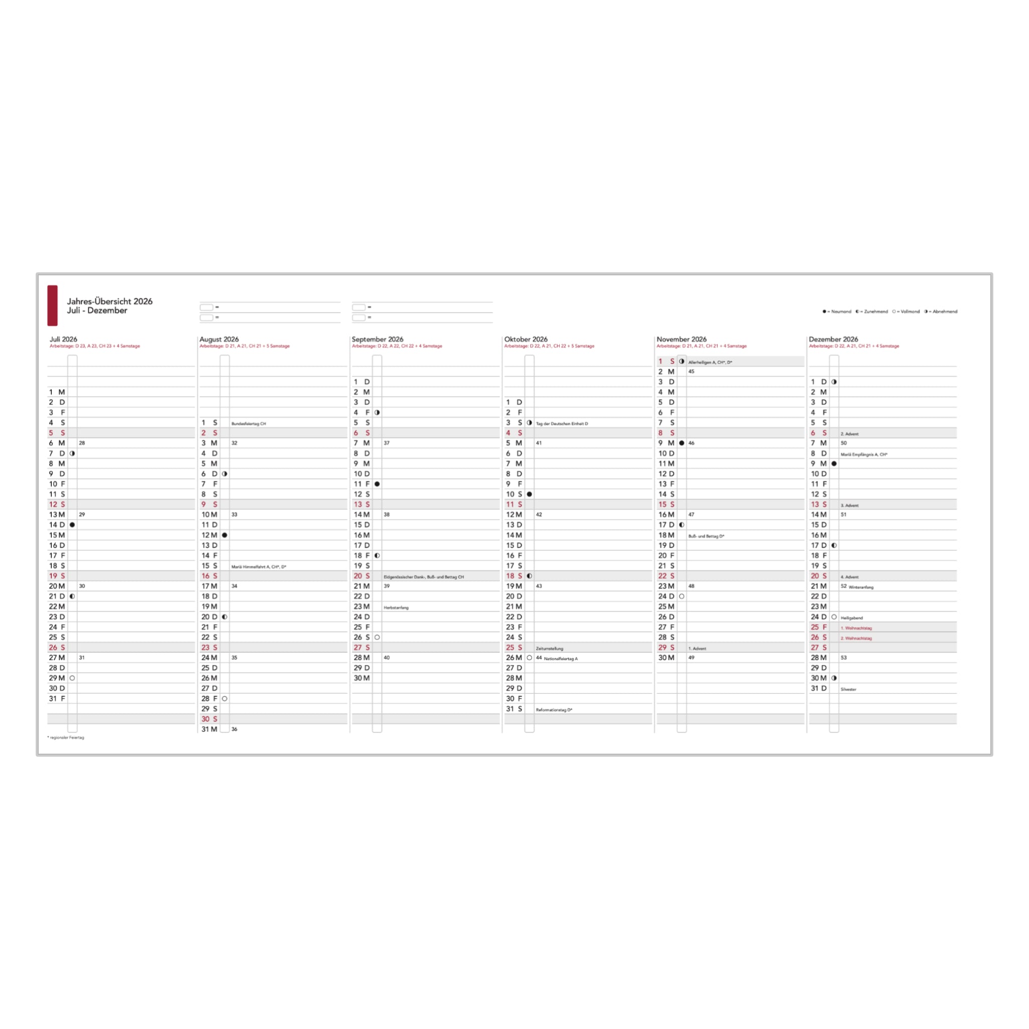 time-system-business-a5-jahres-bersicht-2026-zum-auffalten-5-st-ck image 3
