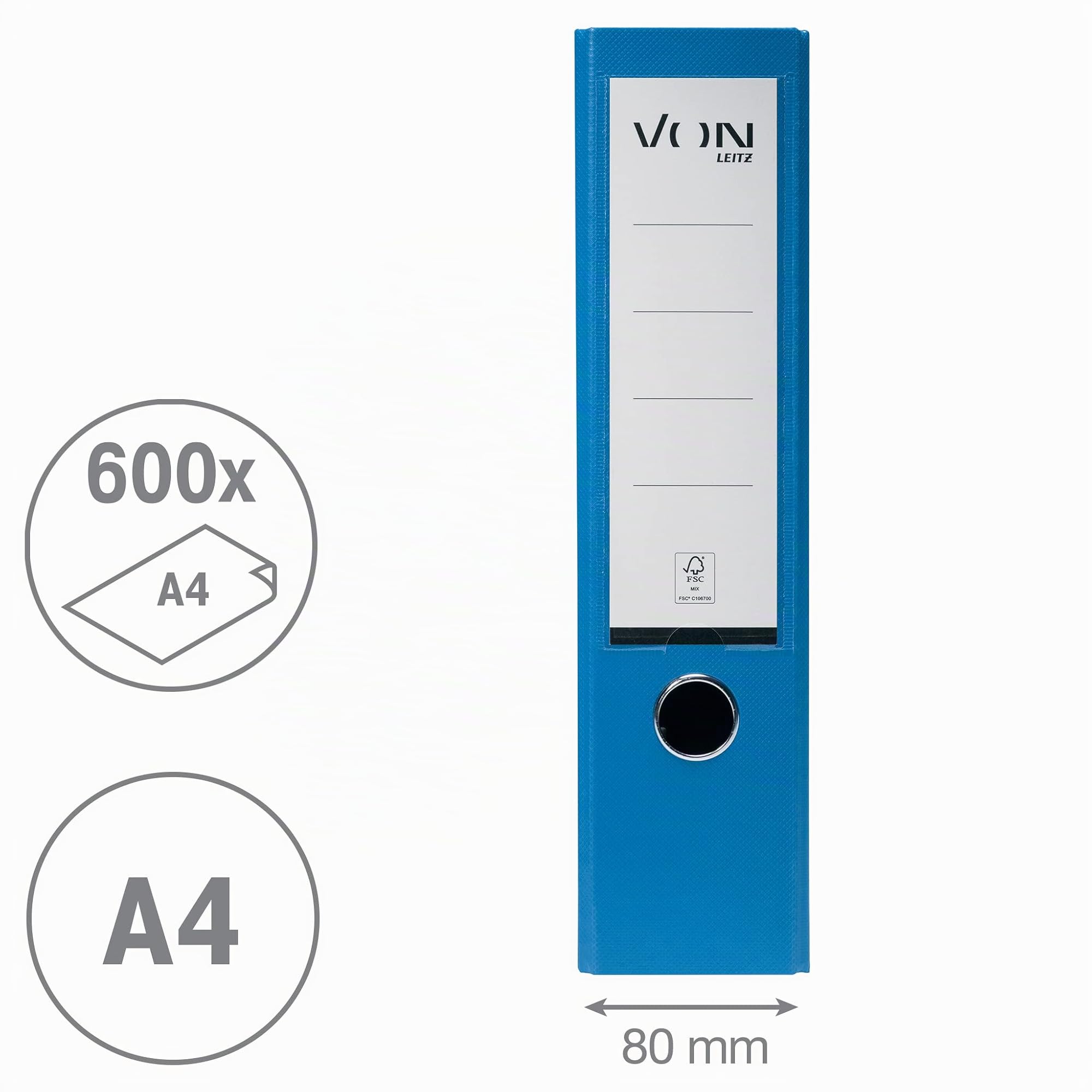 von-leitz-ordner-a4-5er-pack-80-mm-f-r-600-blatt-blau-10551035 image 2