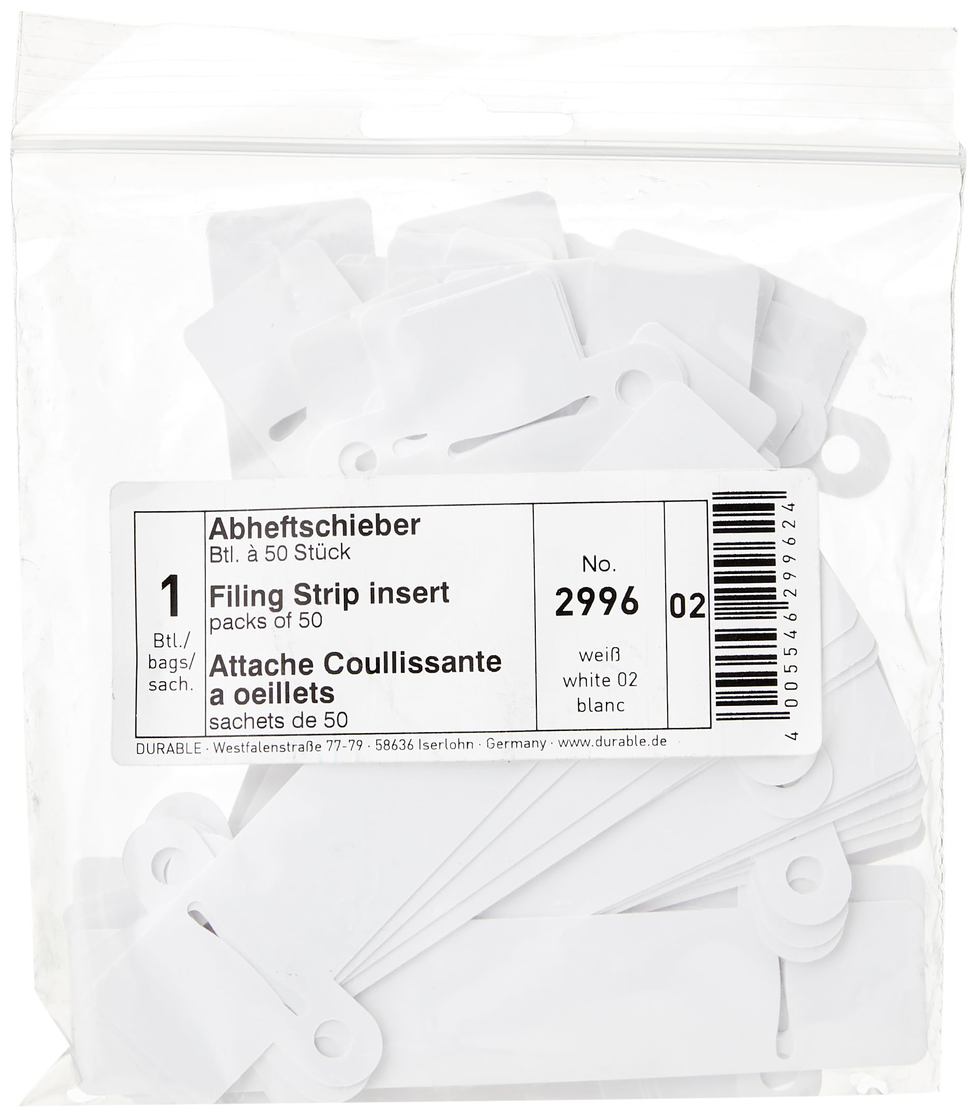 durable-abheftschieber-wei-pvc-50-st-ck-299602 image 1
