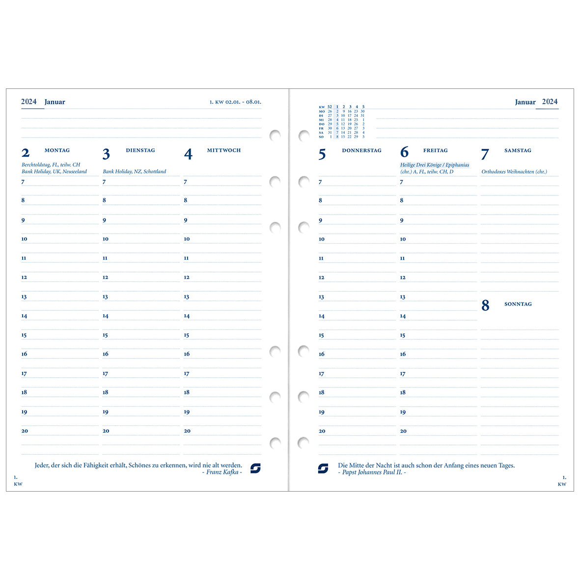 time-system-succes-standard-kalender-7-tage-auf-2-seiten-deutsch-2026 image 2