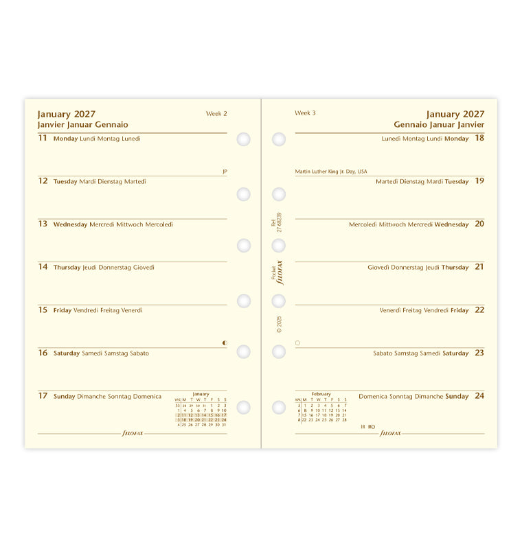 filofax-kalendereinlage-2027-pocket-1-woche-1-seite-multilingual image 4