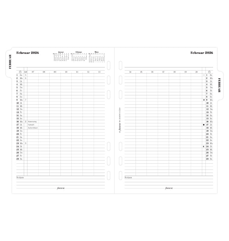 filofax-kalendereinlage-1-monat-2-seiten-deutsch-a5-2026 image 4