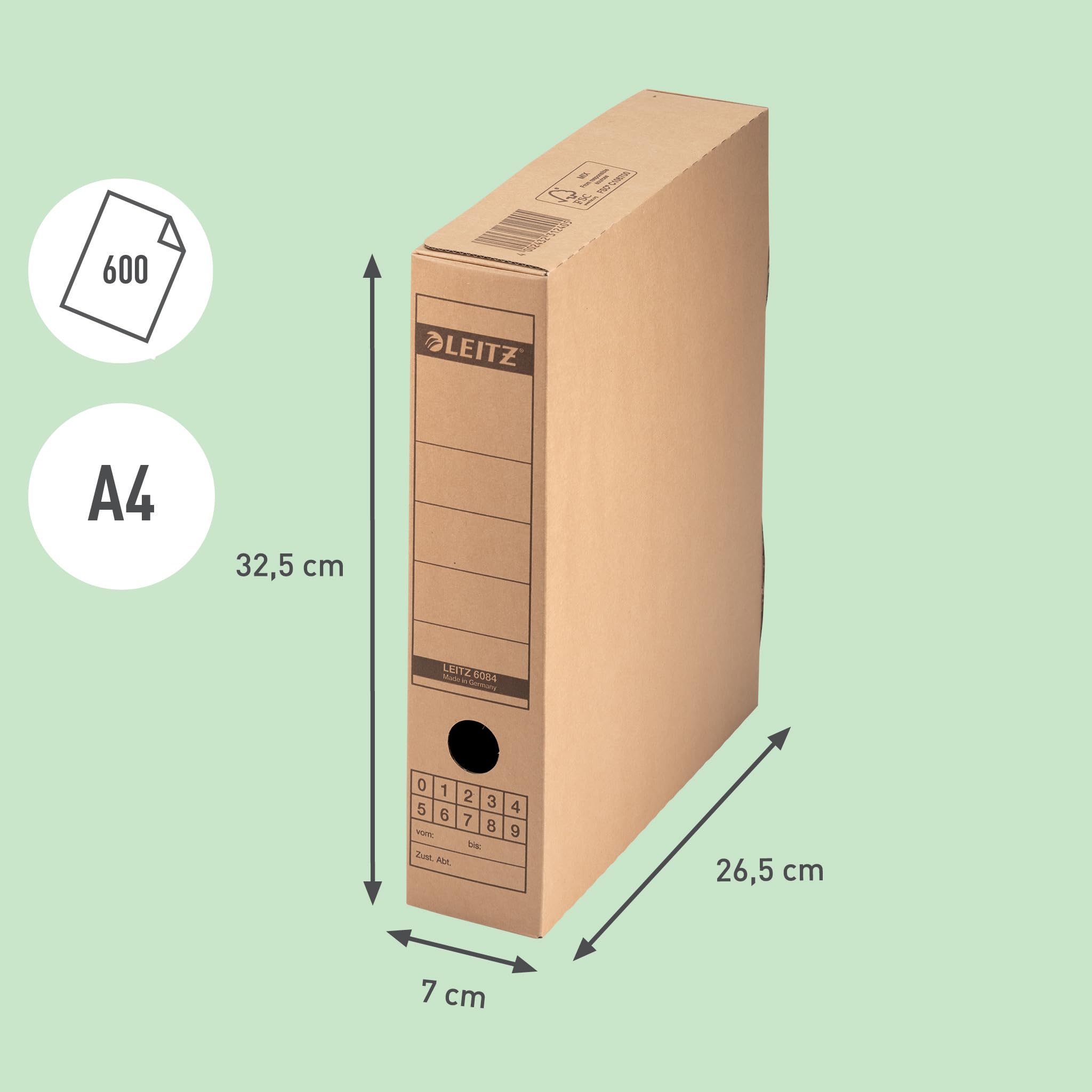 leitz-premium-archiv-schachtel-a4-70-mm-braun-10-st-ck-60840000 image 4