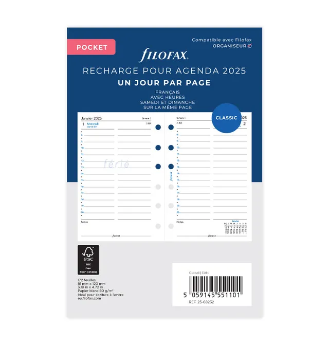 filofax-kalendereinlage-2026-pocket-1-tag-1-seite-franz-sisch-68232 image 1