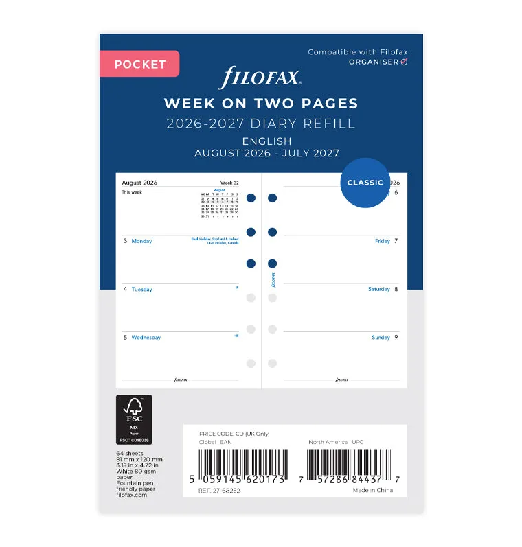 filofax-kalendereinlage-pocket-2026-2027-akademisch-1-woche-2-seiten-englisch image 1