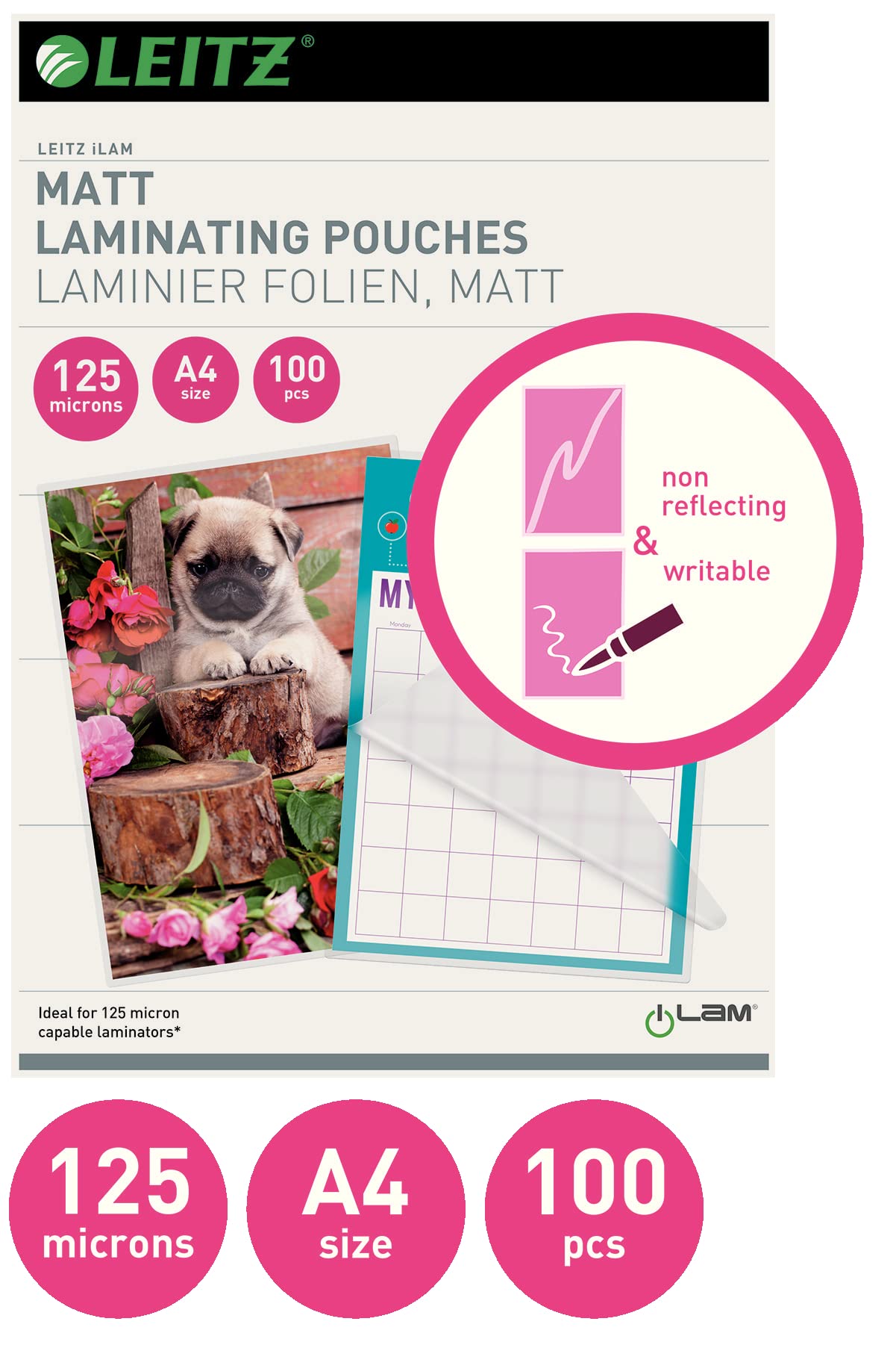 leitz-hei-laminierfolien-a4-matt-125-mic-100er-pack-16926 image 2