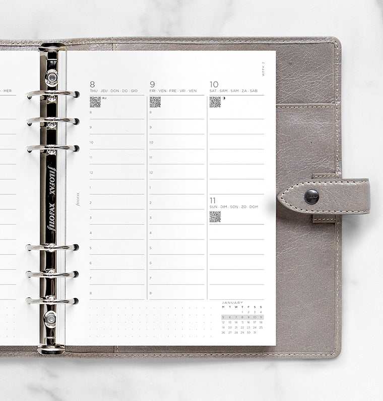 filofax-minimal-kalendereinlage-1-woche-2-seiten-vertikal-a5-2026 image 2