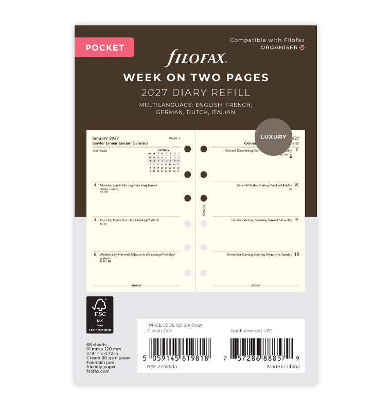 filofax-2027-kalendereinlage-1-woche-2-seiten-multilingual-pocket-cotton-cream image 1