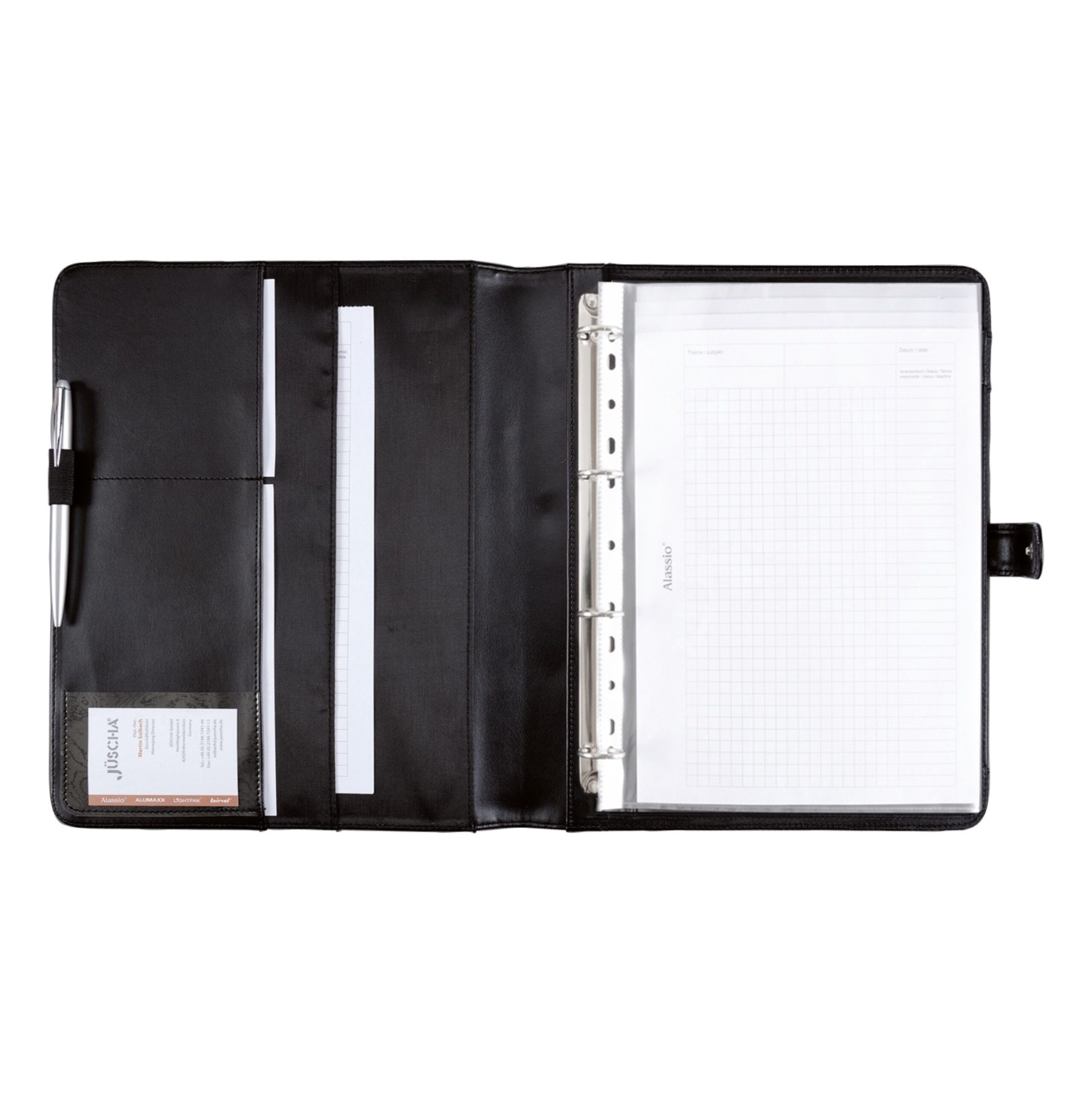 alassio-fano-i-ringbuchmappe-a4-schwarz-mit-druckknopfverschluss image 1