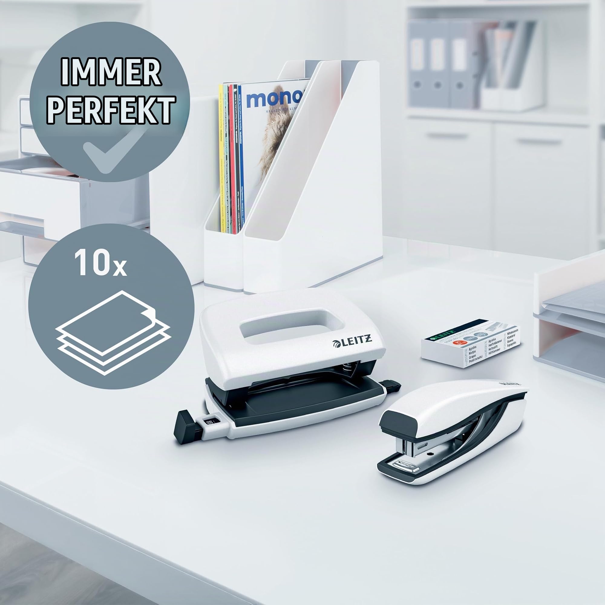 leitz-nexxt-wow-mini-locher-heftger-t-set-perlwei-f-r-10-blatt image 2