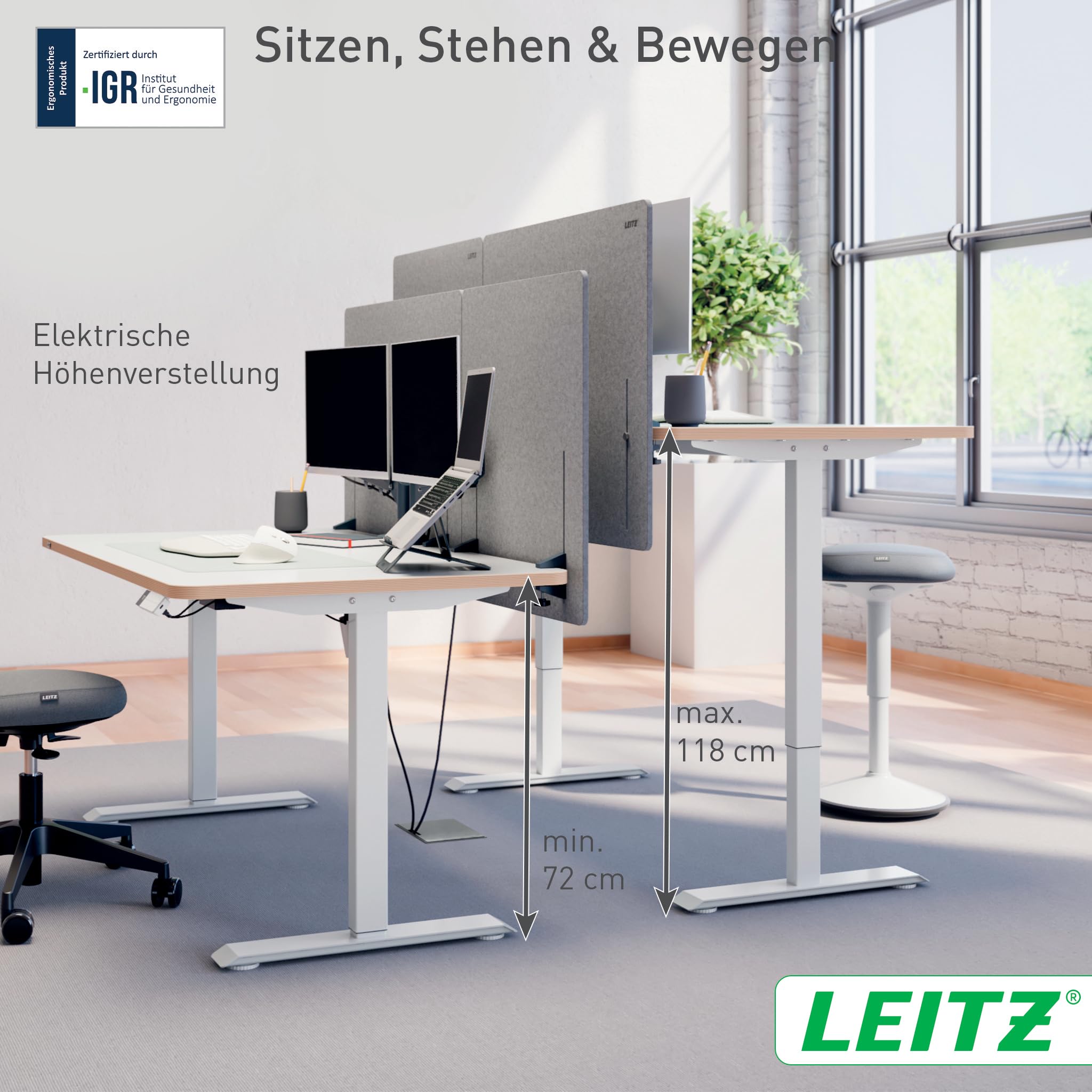 leitz-ergo-elektrischer-stehschreibtisch-140-x-80-cm-h-henverstellbar-72-118-cm image 3