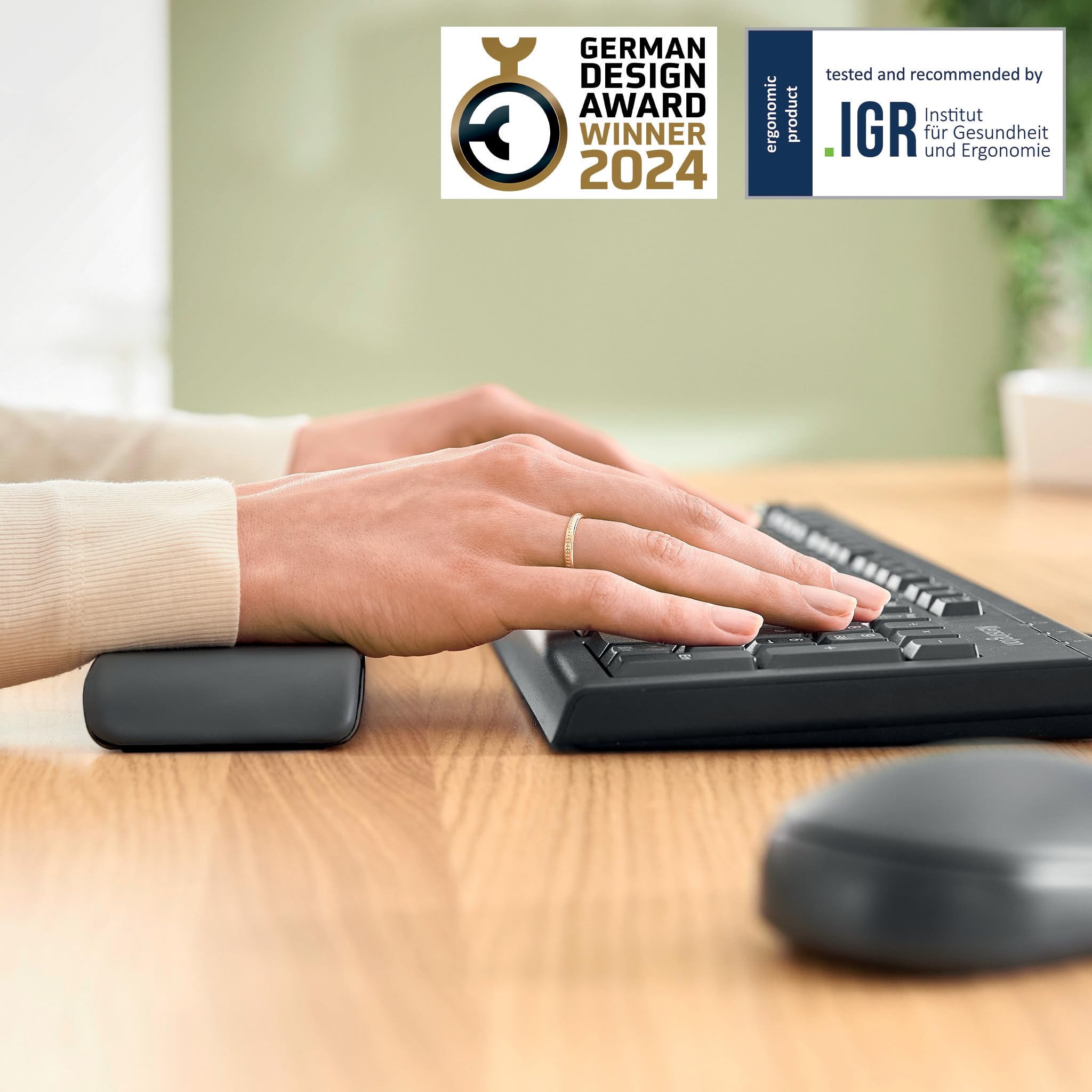 leitz-ergo-handgelenkauflage-f-r-tastatur-verstellbar-samtgrau-65230089 image 2
