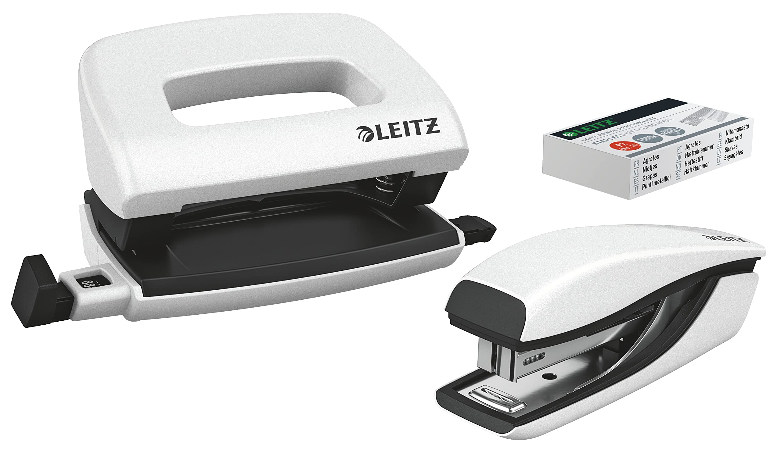 leitz-nexxt-wow-mini-locher-heftger-t-set-perlwei-f-r-10-blatt image 1