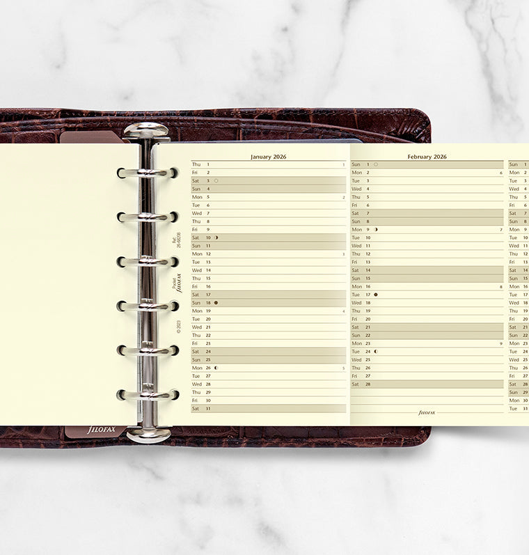 filofax-jahresplaner-englisch-pocket-2026-cotton-cream-leporello image 2
