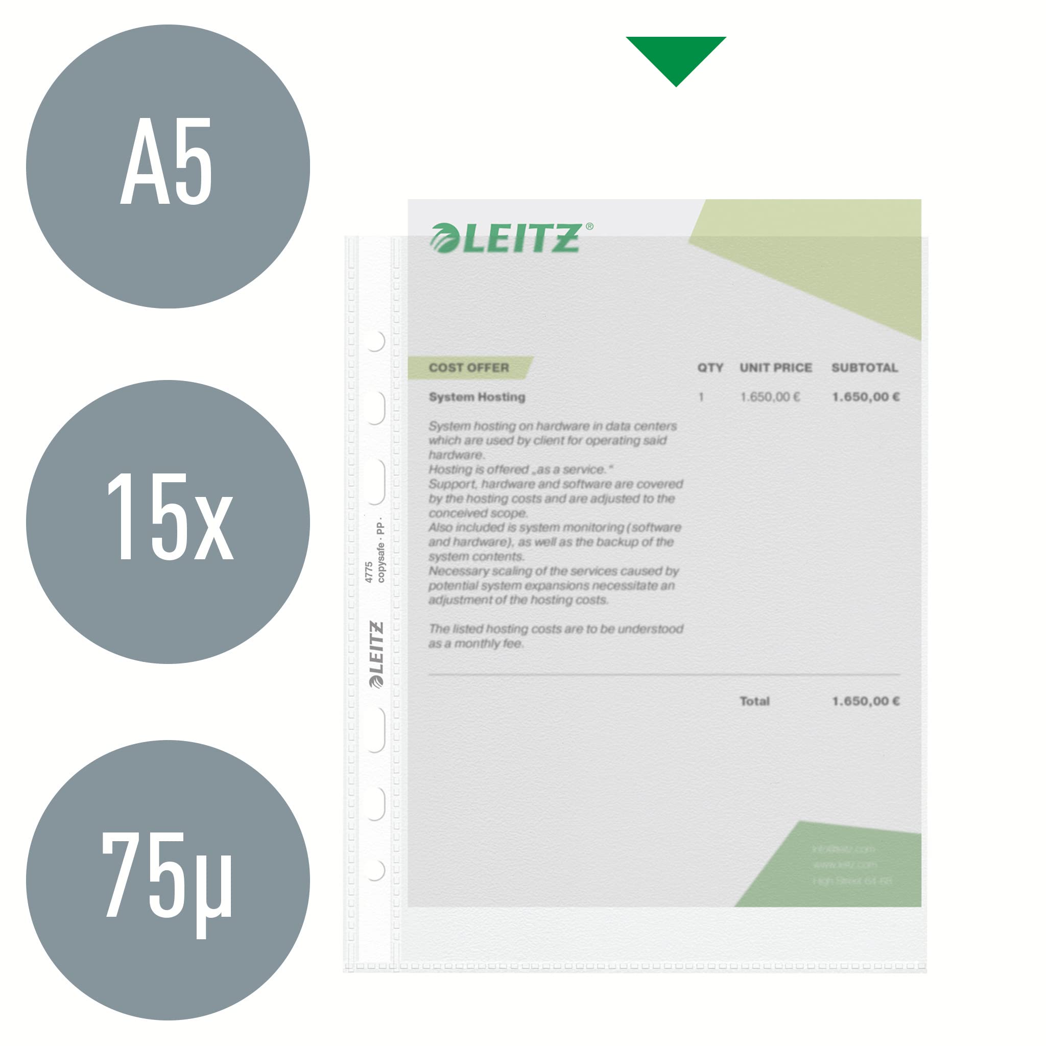 leitz-standard-prospekth-llen-a5-glasklar-gl-nzend-15-st-ck-47756002 image 2