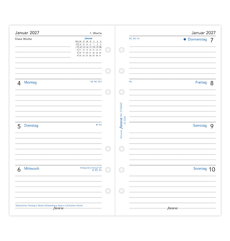 filofax-personal-kalendereinlage-2027-1-woche-2-seiten-deutsch image 4