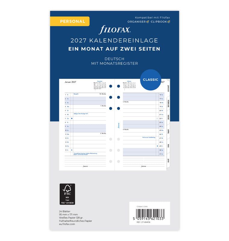filofax-the-original-kalendereinlage-personal-2027-1-monat-2-seiten-deutsch image 1