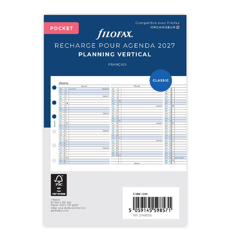 filofax-jahresplaner-franz-sisch-pocket-2027-leporello-kalendereinlage image 1