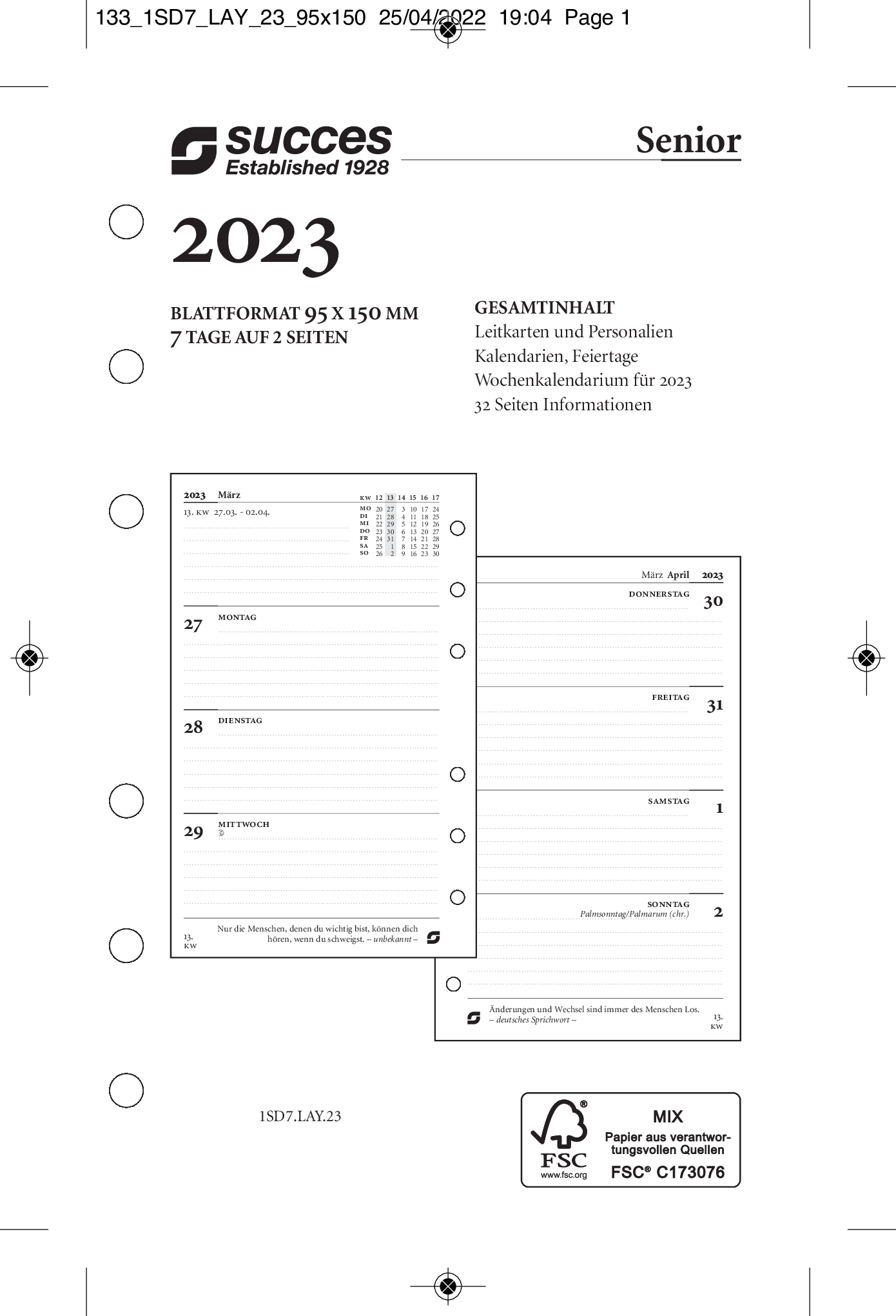 time-system-succes-jahresbox-senior-a5-2026-7-tage-auf-2-seiten-deutsch image 2